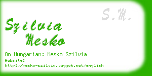 szilvia mesko business card